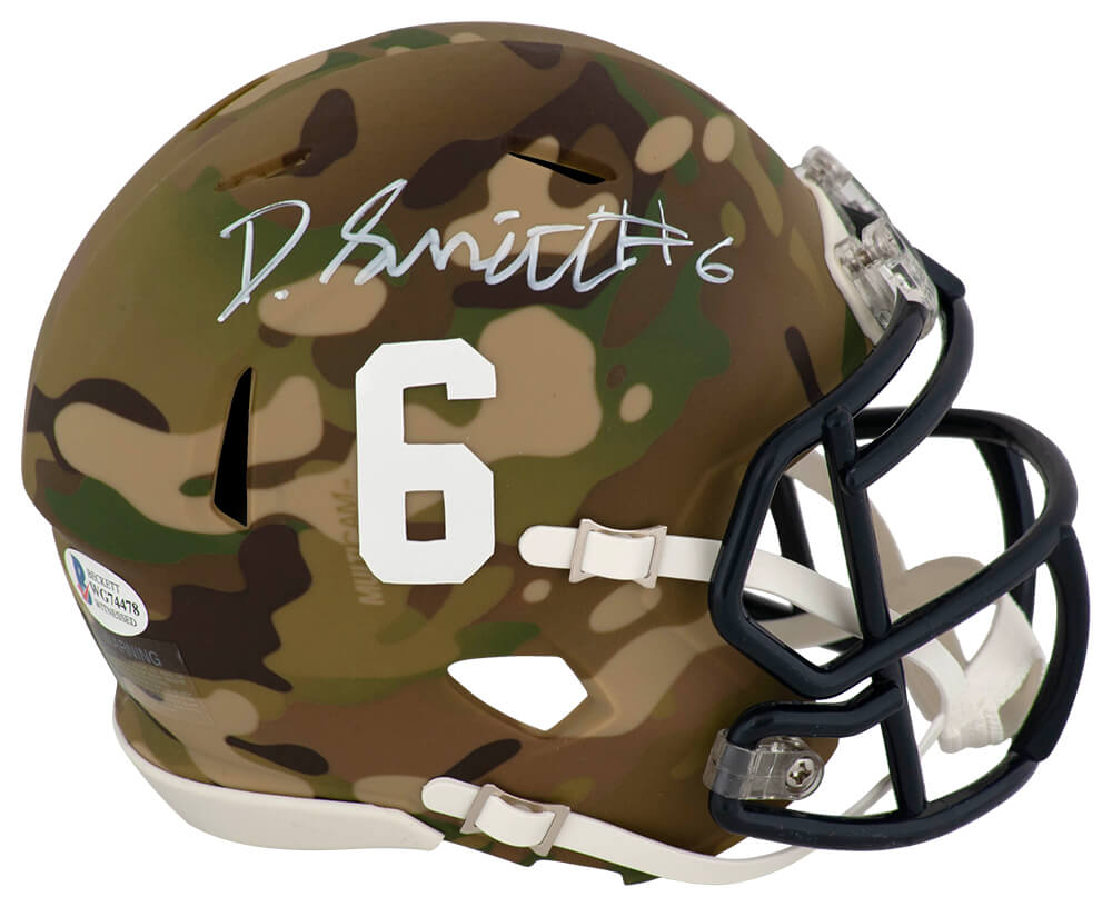Devonta Smith Signed Alabama CAMO Riddell Speed Mini Helmet - (Beckett)