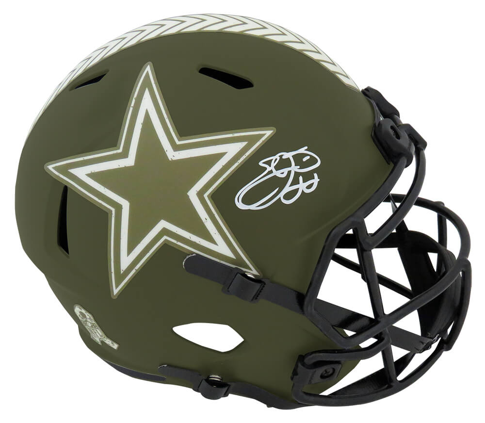 Emmitt Smith Signed Dallas Cowboys Salute to Service Riddell Full Size Speed Replica Helmet