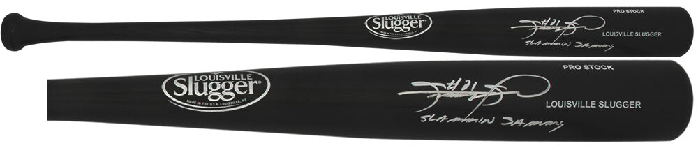 Sammy Sosa Signed Louisville Slugger Pro Stock Black Baseball Bat w/Slammin' Sammy