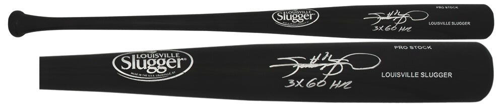Sammy Sosa Signed Louisville Slugger Pro Stock Black Baseball Bat w/3x 60 HR's