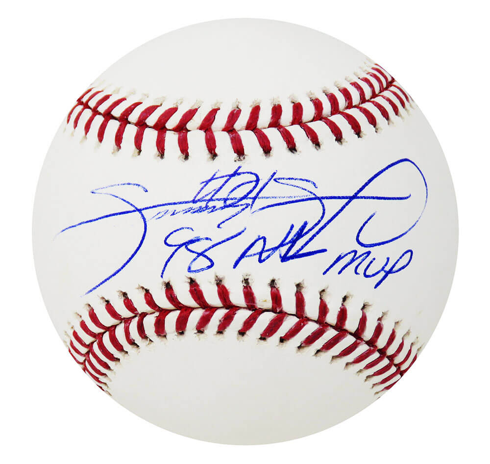 Sammy Sosa Signed Rawlings Official MLB Baseball w/98 NL MVP (Beckett)