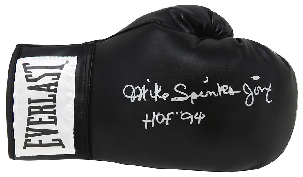 Michael (Mike) Spinks Signed Everlast Black Boxing Glove w/Jinx, HOF'94