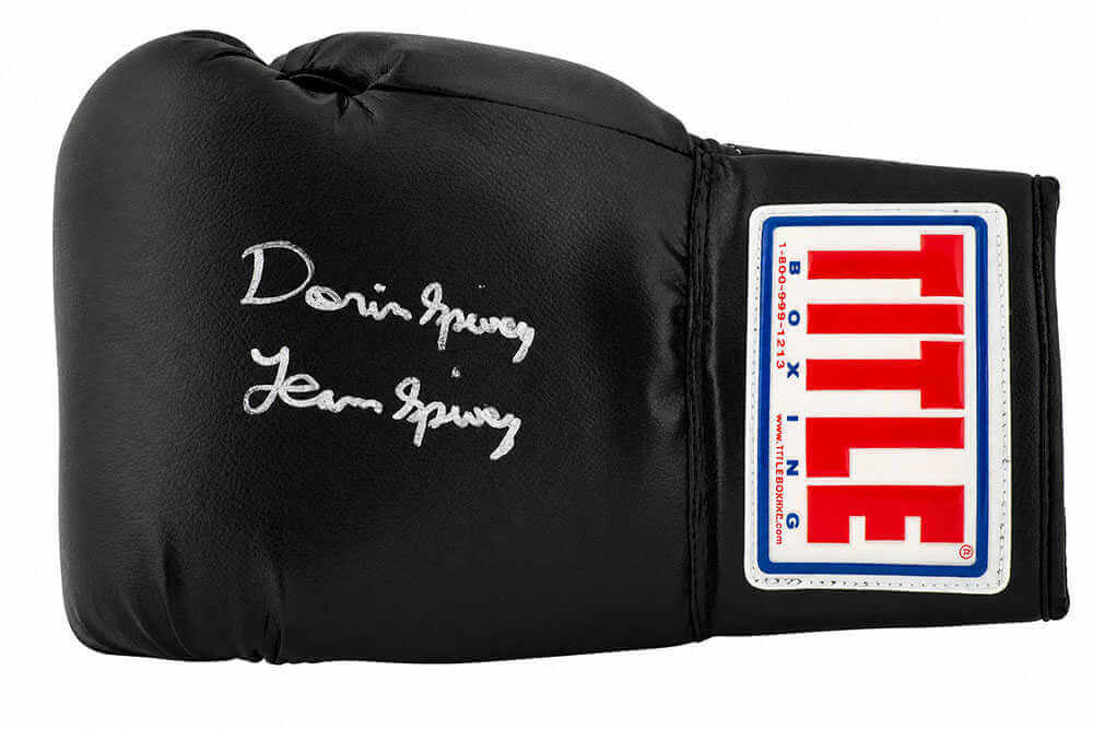 Dorin Spivey Signed Title Black Boxing Glove w/Team Spivey