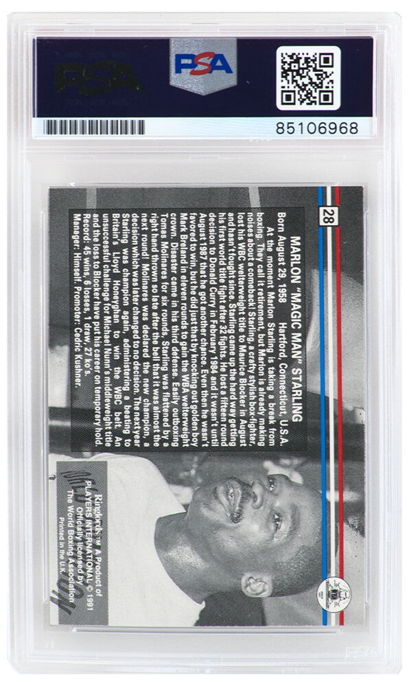 Marlon Starling Signed 1991 Ringlords Boxing Trading Card #28 - (PSA Encapsulated)
