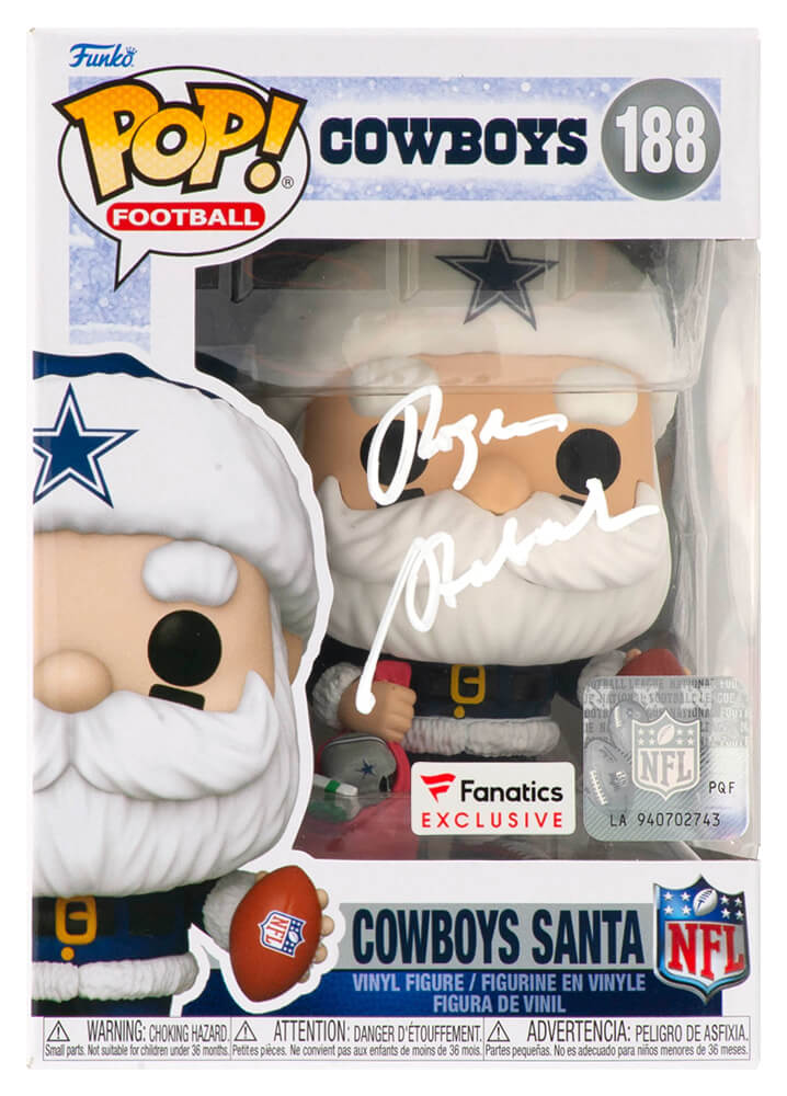 Roger Staubach Signed Dallas Cowboys SANTA Funko Pop Doll #188