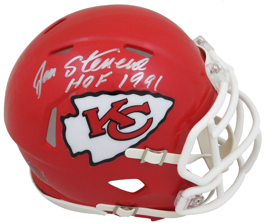 Jan Stenerud Signed Kansas City Chiefs Riddell Speed Mini Helmet w/HOF 1991