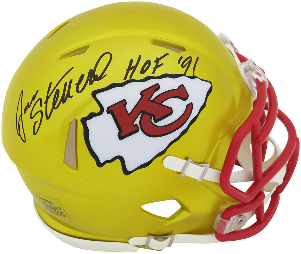 Jan Stenerud Signed Kansas City Chiefs FLASH Riddell Speed Mini Helmet w/HOF'91