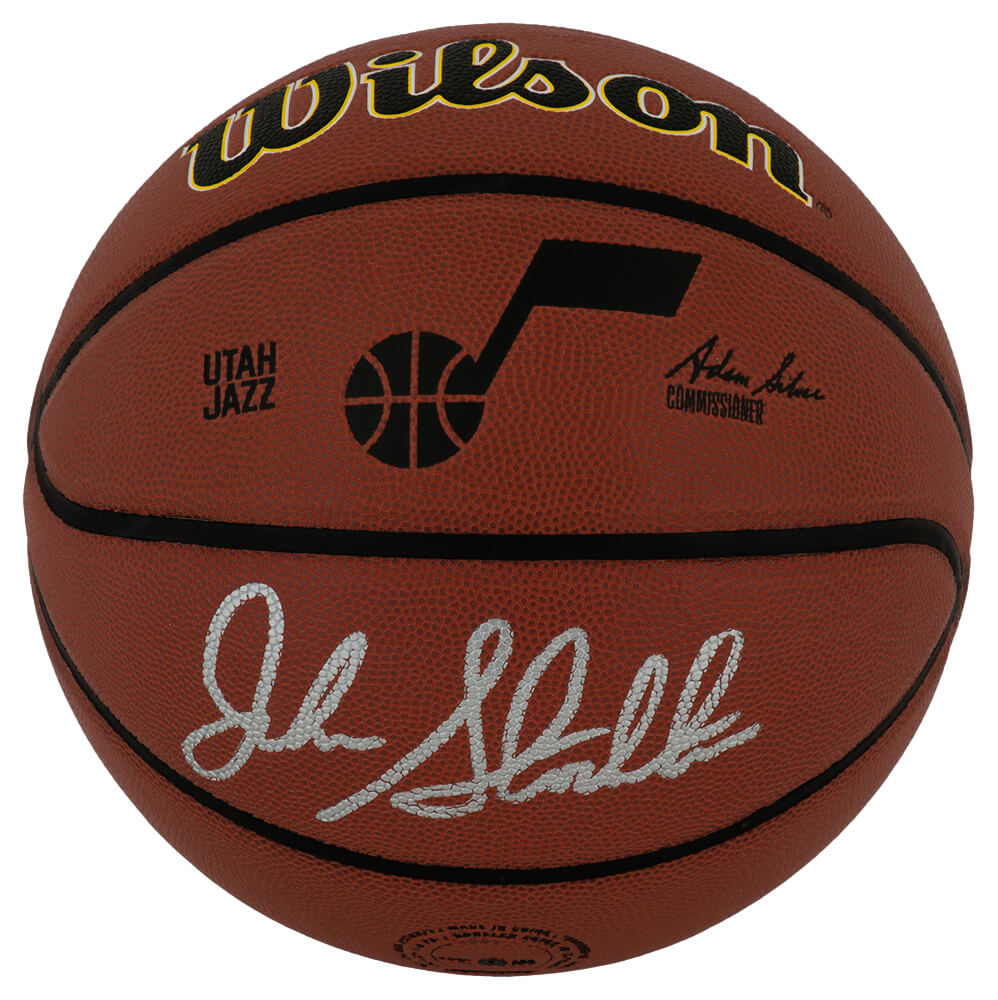 John Stockton Signed Wilson Utah Jazz Logo NBA Basketball