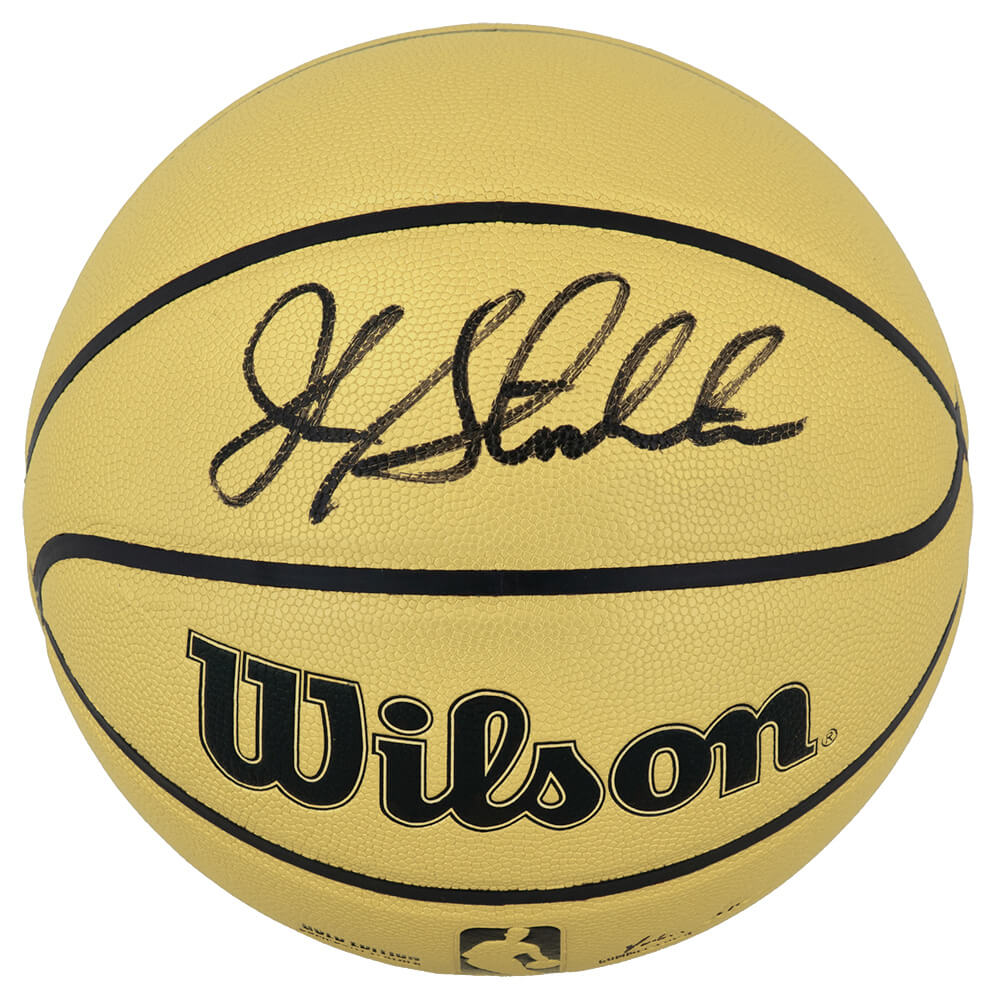 John Stockton Signed Wilson Gold Full Size Basketball