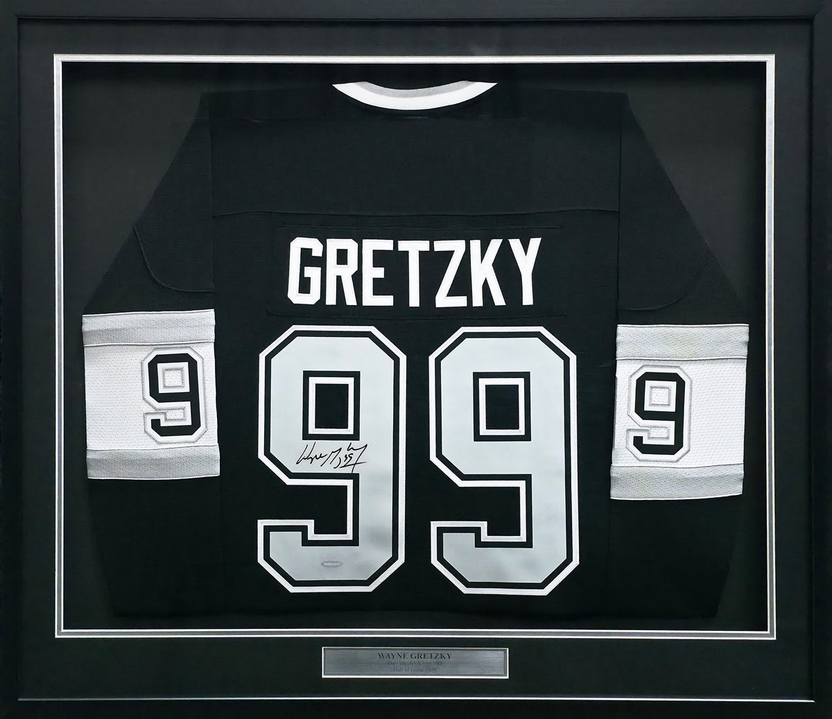Los Angeles Kings Wayne Gretzky Autographed Framed Black Authentic Mitchell & Ness Vintage Throwback 1992-1993 Jersey UDA Holo Stock #267453