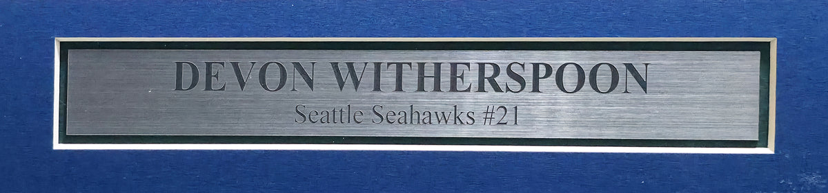 Seattle Seahawks Devon Witherspoon Autographed Framed Blue Nike Jersey MCS Holo Stock #267814