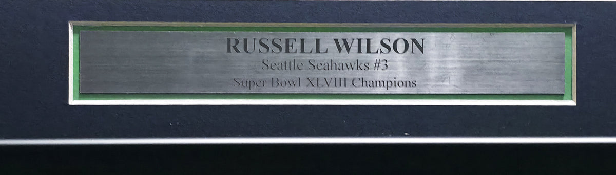 Seattle Seahawks Russell Wilson Autographed Framed White Nike Jersey RW Holo & Beckett BAS Stock #267816