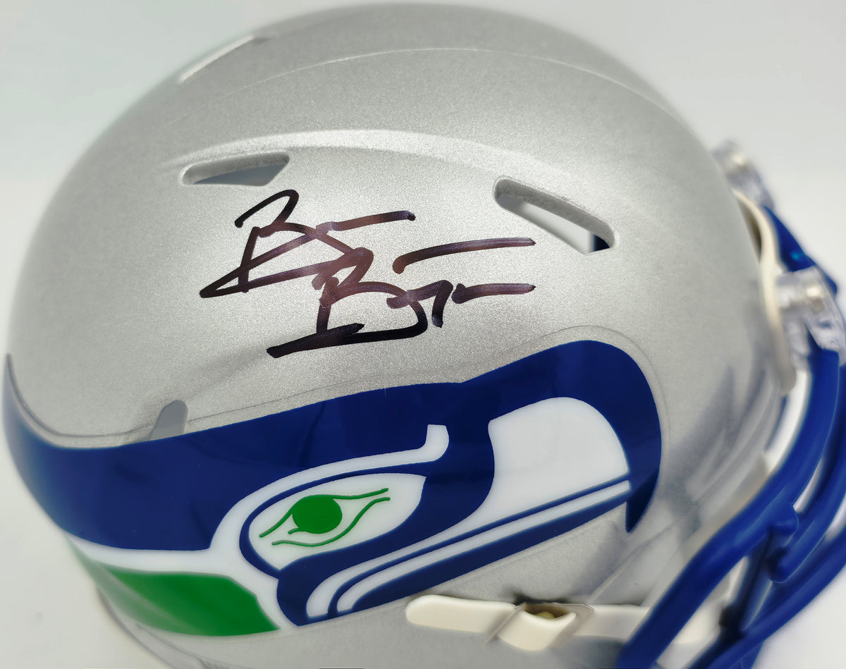 Brian Bosworth Autographed Seattle Seahawks Silver Speed Mini Helmet T/B 83-01 Beckett BAS Witness Stock #268130