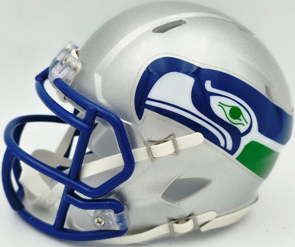 Brian Bosworth Autographed Seattle Seahawks Silver Speed Mini Helmet T/B 83-01 Beckett BAS Witness Stock #268130