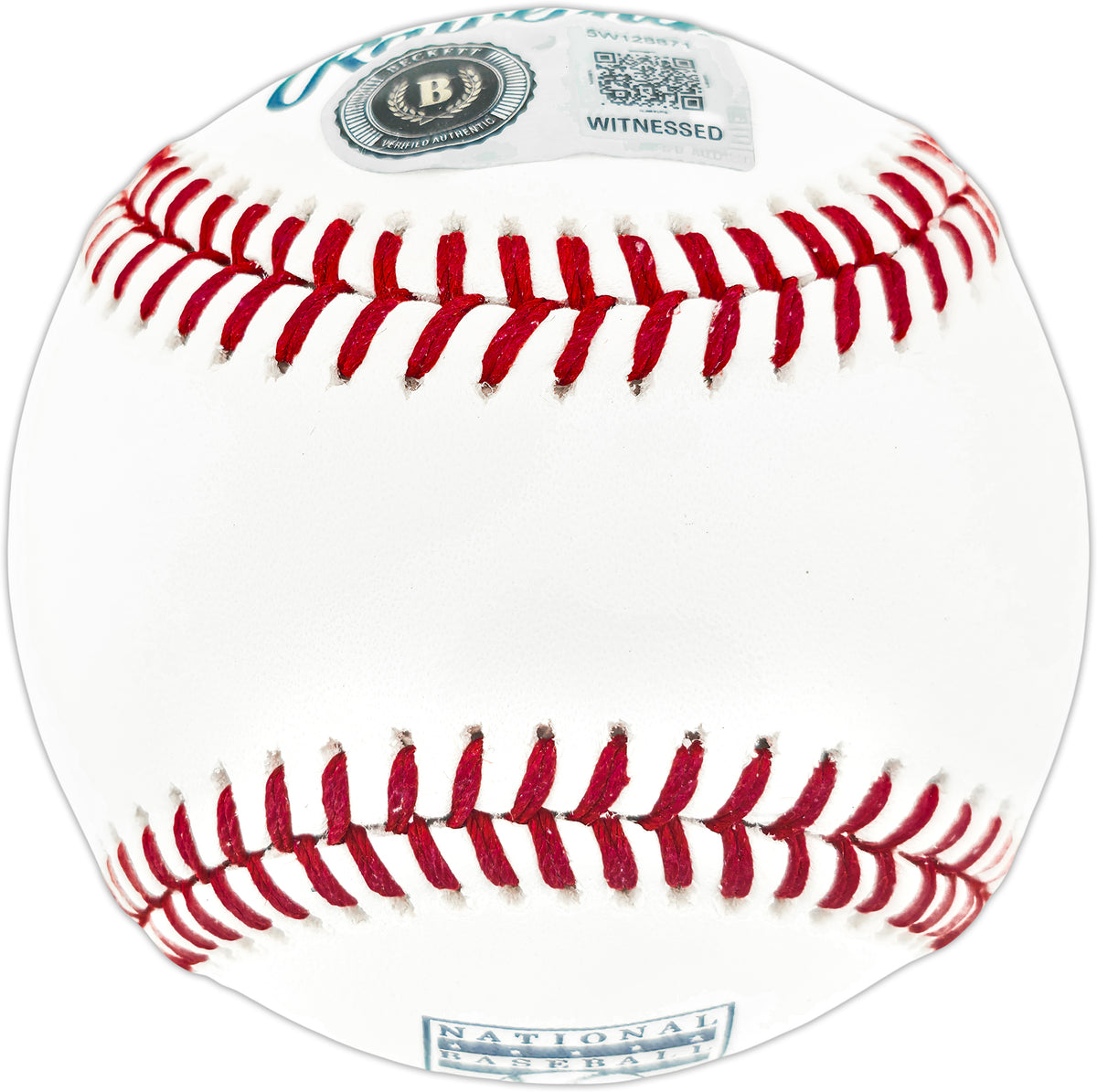 John Smoltz Autographed Official Hall of Fame Logo Baseball Atlanta Braves Beckett BAS Witness Stock #268128