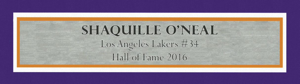 Los Angeles Lakers Shaquille O'Neal Autographed Framed Gold Jersey JSA Witness Stock #253343