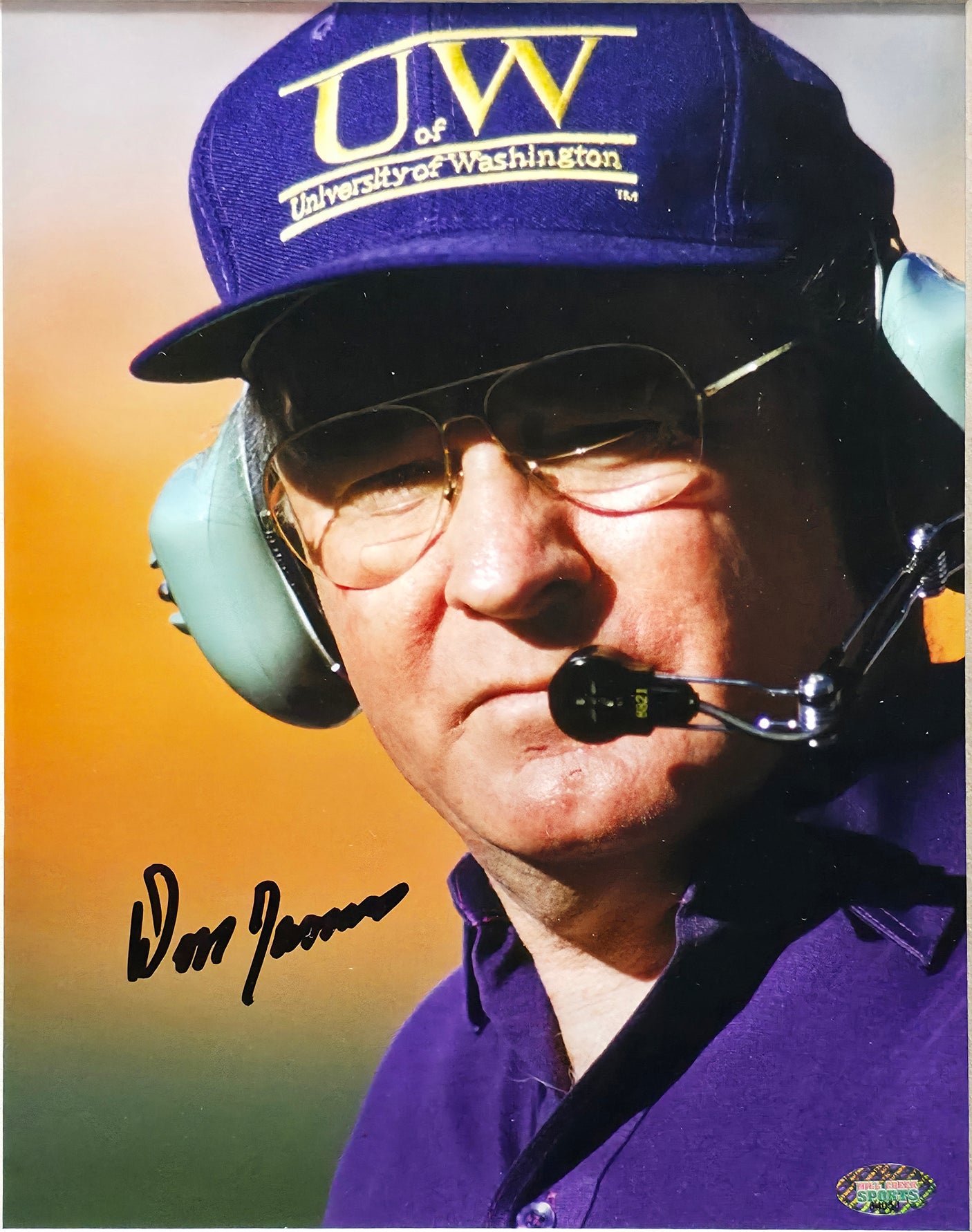 Don James Autographed Framed 8x10 Photo Washington Huskies MCS Holo Stock #253368