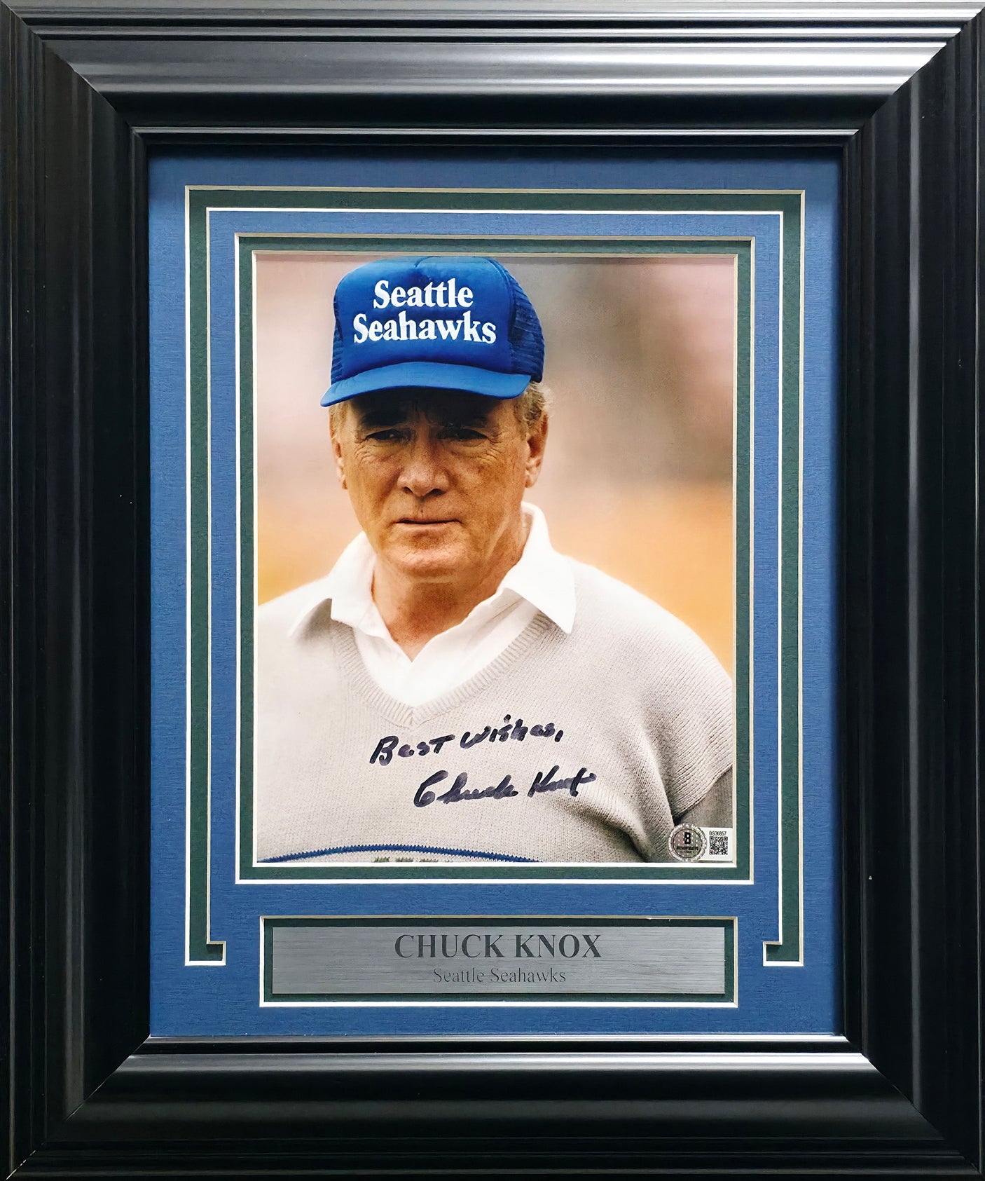 Chuck Knox Autographed Framed 8x10 Photo Seattle Seahawks "Best Wishes" MCS Holo Stock #253366