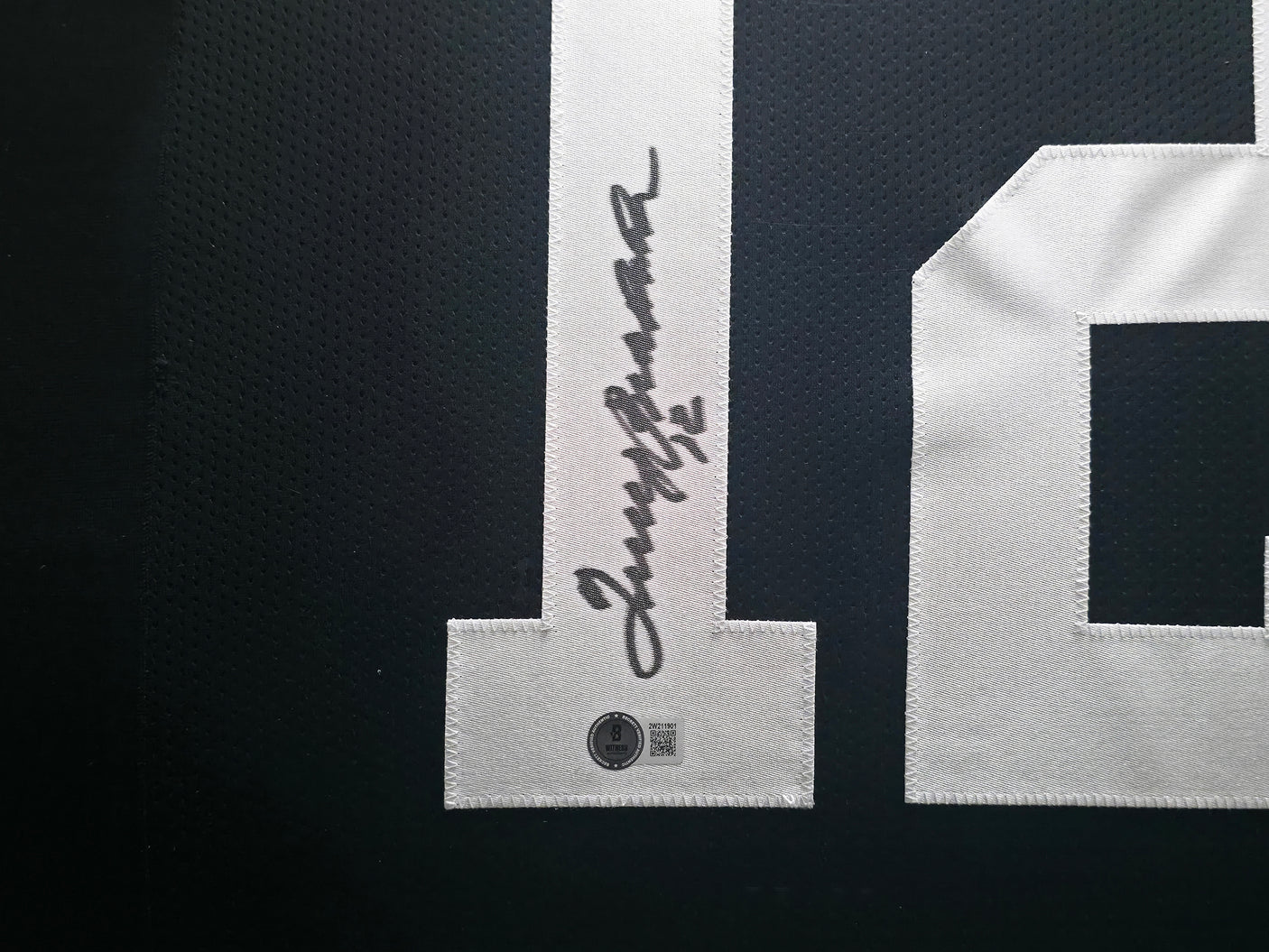 Pittsburgh Steelers Terry Bradshaw Autographed Framed Black Jersey Beckett BAS Witness Stock #252815