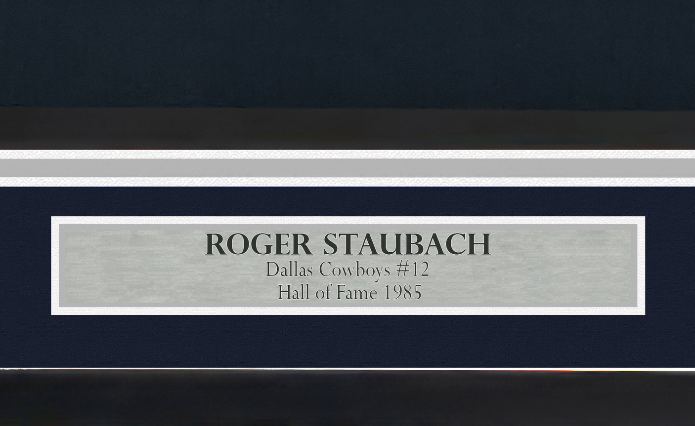 Dallas Cowboys Roger Staubach Autographed Framed Navy Blue Jersey Beckett BAS Witness Stock #252813
