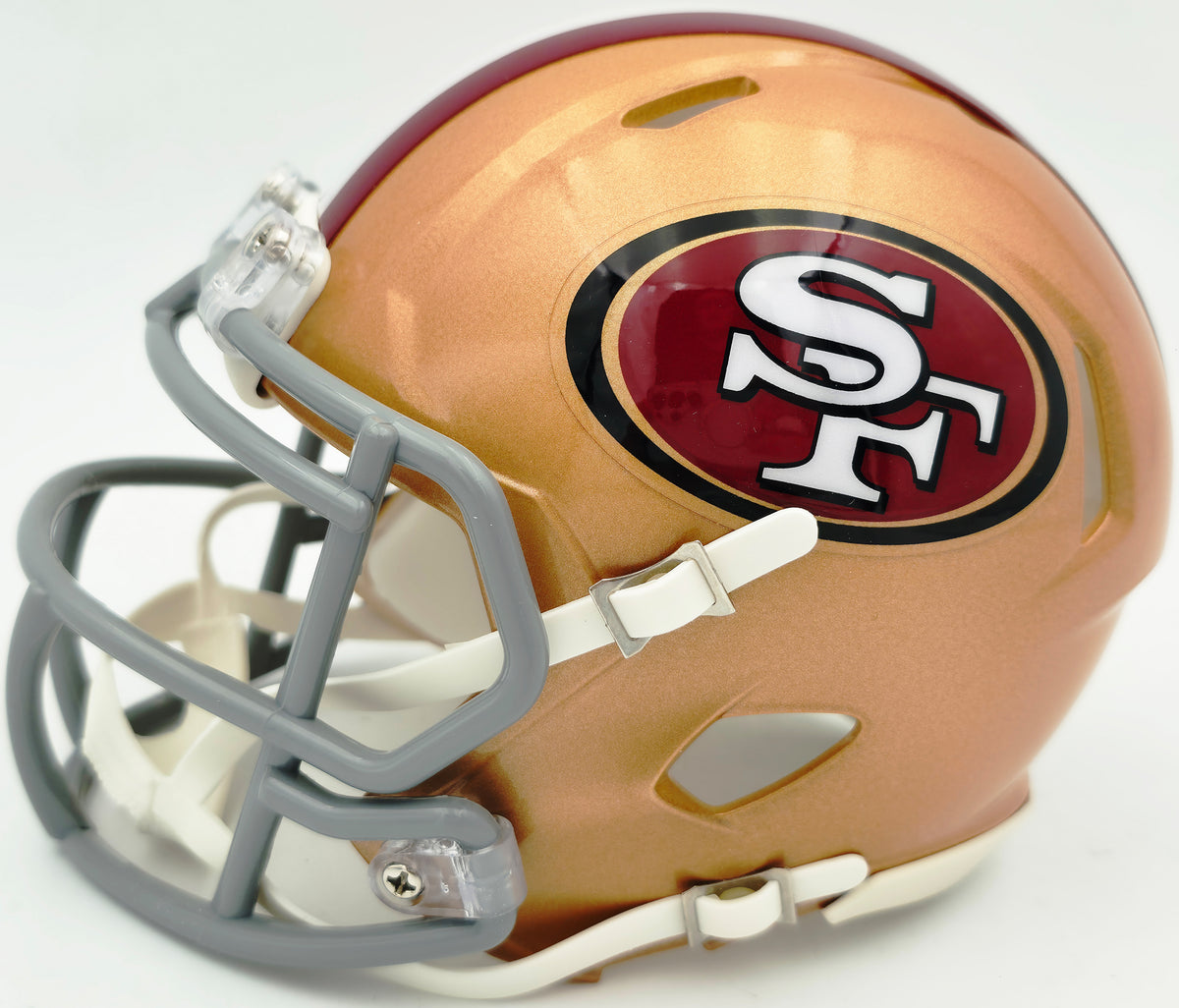 Kaelon Black Autographed San Francisco 49ers Gold Speed Mini Helmet Grad Witness Stock #268203