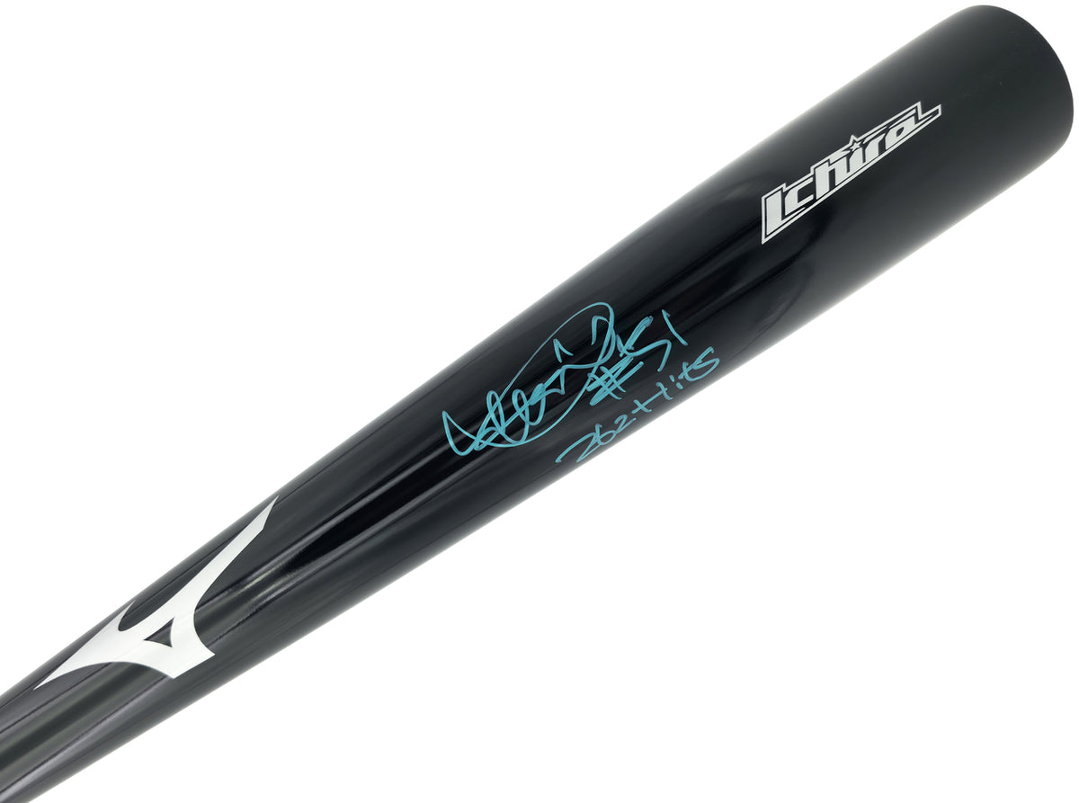 Ichiro Suzuki Autographed Black Mizuno Player Model Baseball Bat Seattle Mariners "262 Hits & #51" IS Holo & Beckett BAS Witness Stock #268220