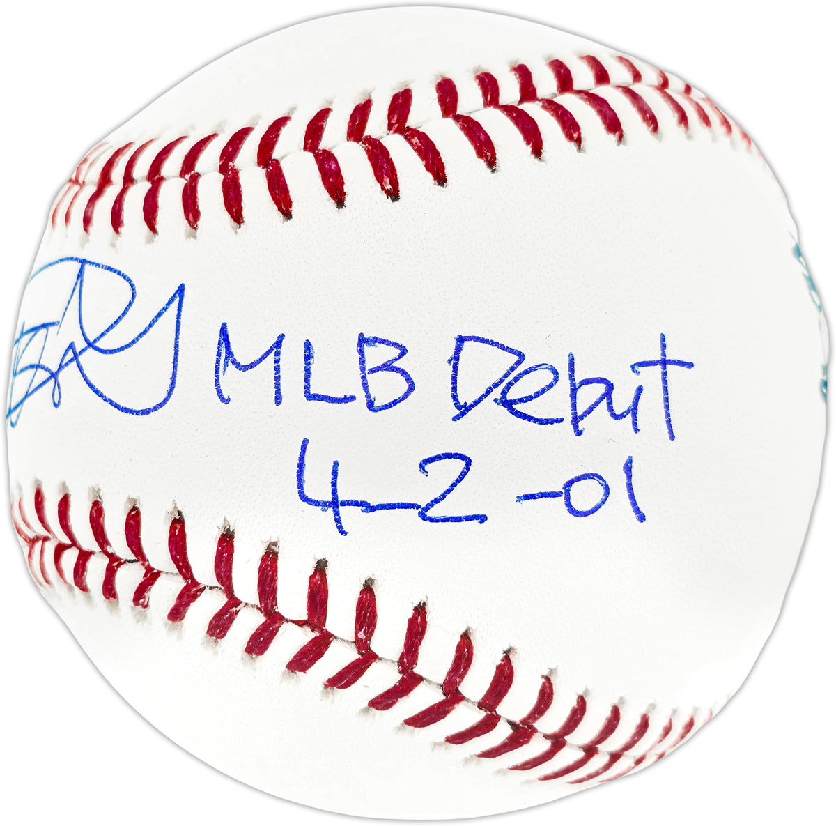 Ichiro Suzuki Autographed Official MLB Baseball Seattle Mariners "MLB Debut 4-2-01" IS Holo & Beckett BAS Witness Stock #268222