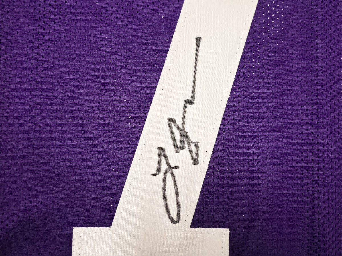 LSU Tigers Leonard Fournette Autographed Purple Jersey JSA Witness Stock #268181