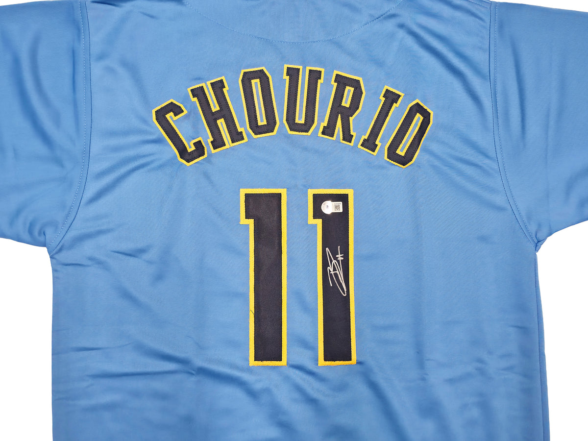 Milwaukee Brewers Jackson Chourio Autographed Powder Blue Jersey Beckett BAS QR Stock #268185