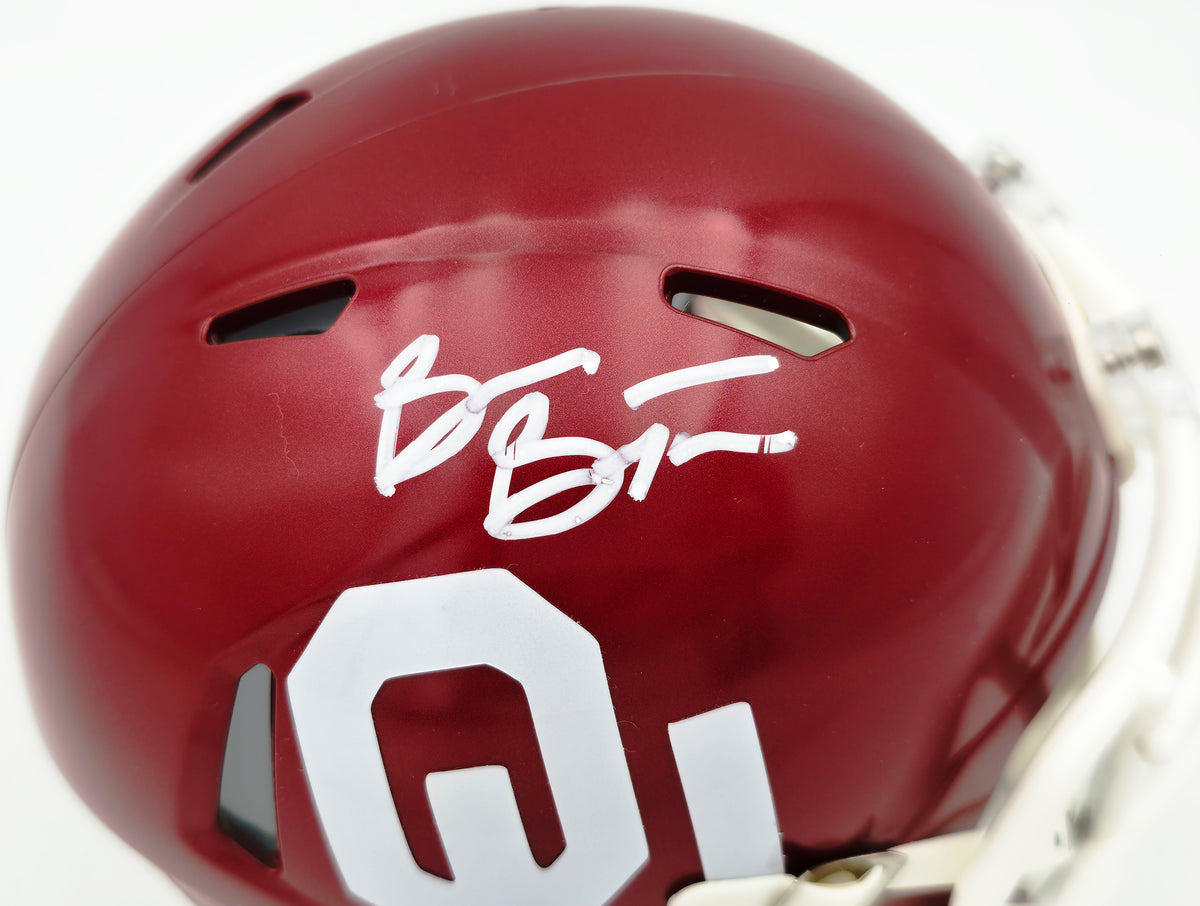 Brian Bosworth Autographed Oklahoma Sooners Crimson Speed Mini Helmet Beckett BAS QR Stock #268194