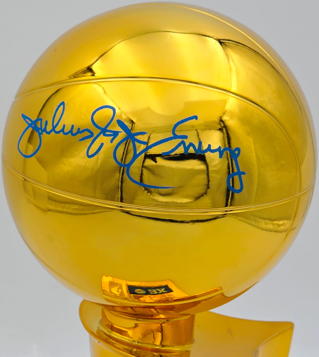 Julius "Dr. J" Erving Autographed Philadelphia 76ers NBA Champions Mini Trophy Fanatics Beckett BAS Witness Stock #253706