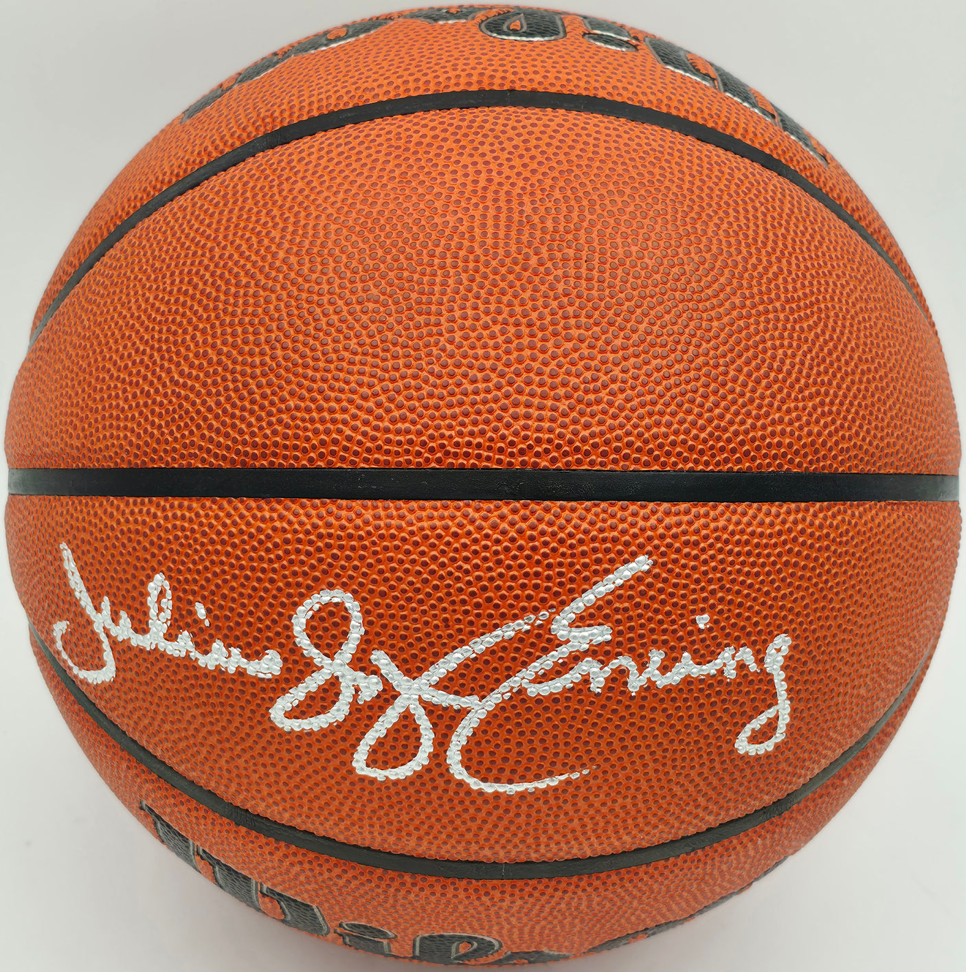 Julius "Dr. J" Erving Autographed Authentic Series Indoor/Outdoor Basketball Philadelphia 76ers Beckett BAS Witness Stock #253708