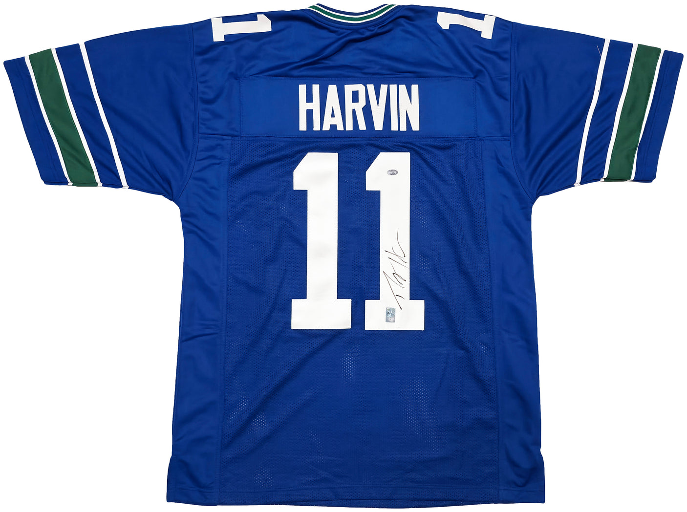 Seattle Seahawks Percy Harvin Autographed Blue Jersey MCS Holo Stock #253903