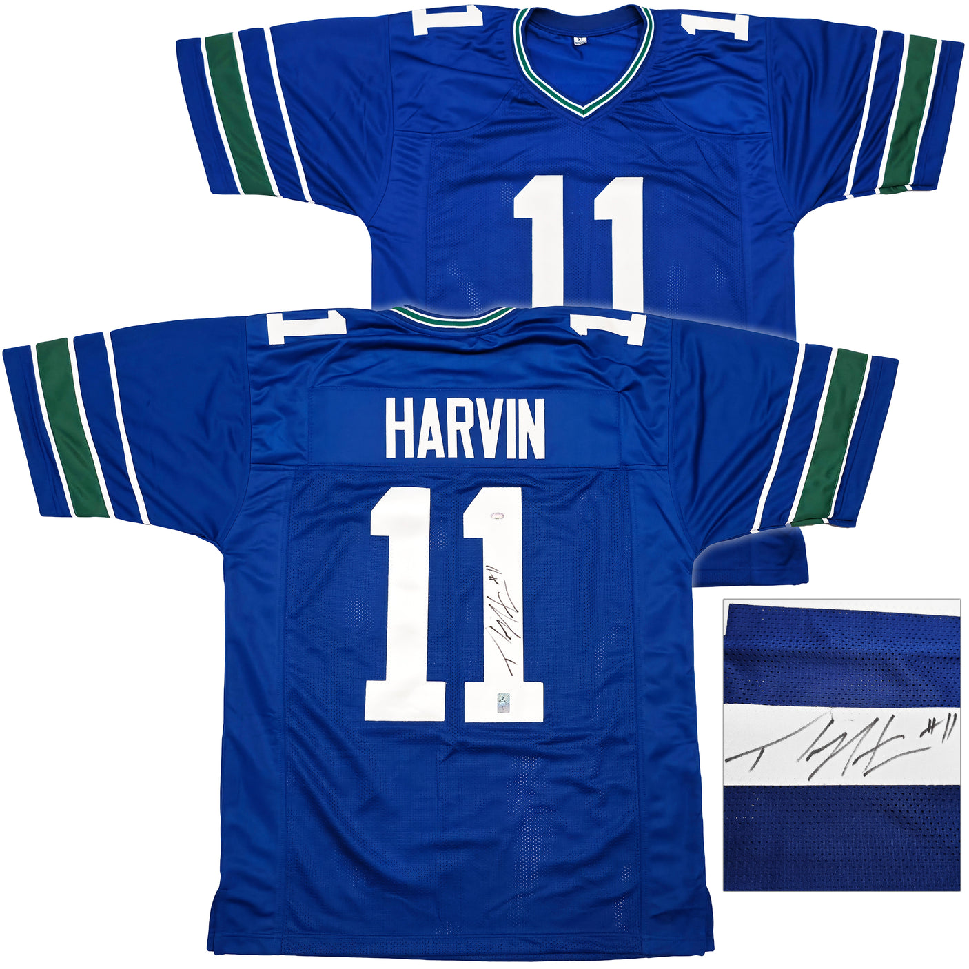 Seattle Seahawks Percy Harvin Autographed Blue Jersey "#11" MCS Holo Stock #253904