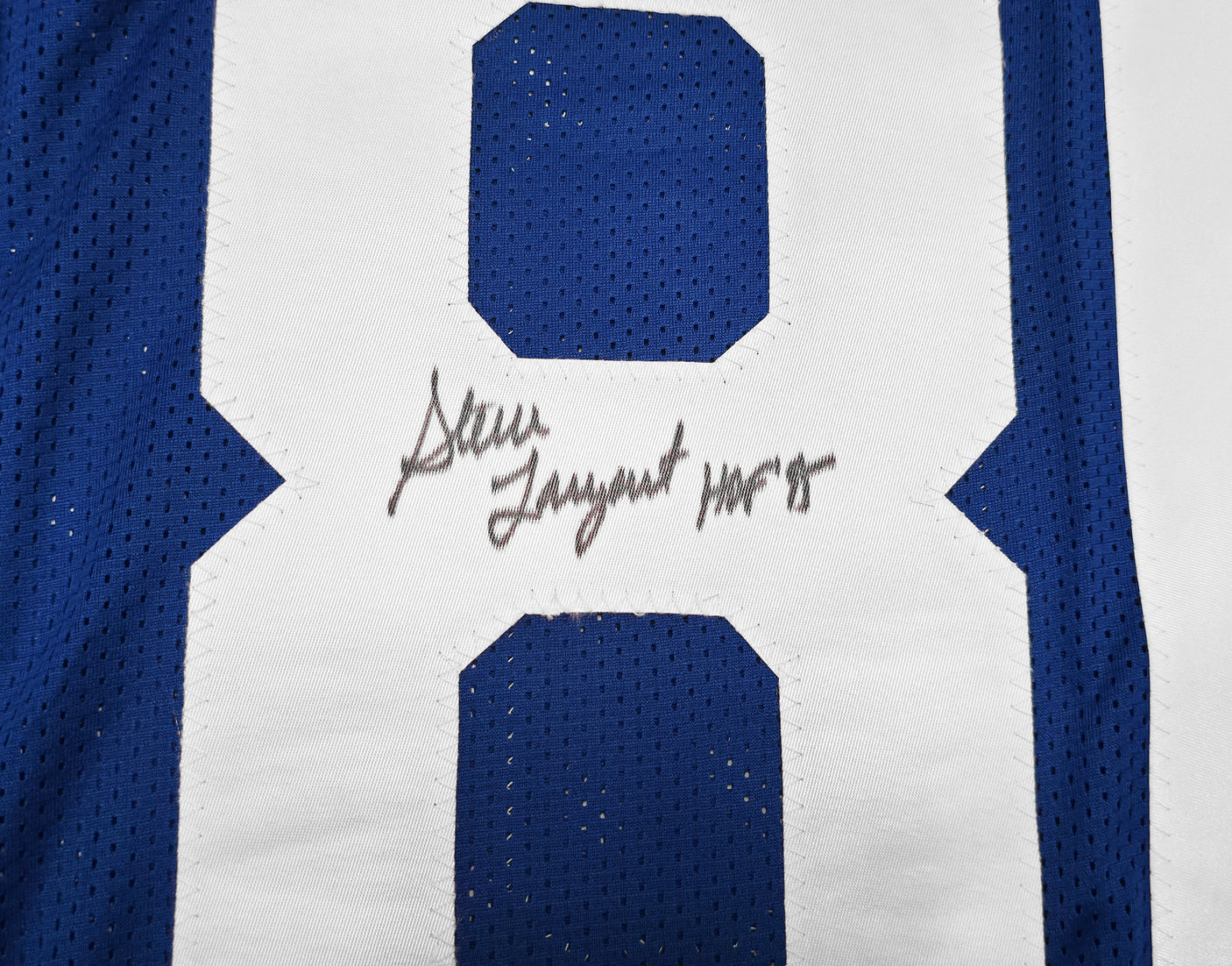 Seattle Seahawks Steve Largent Autographed Blue Jersey "HOF 95" PSA/DNA ITP Stock #253906