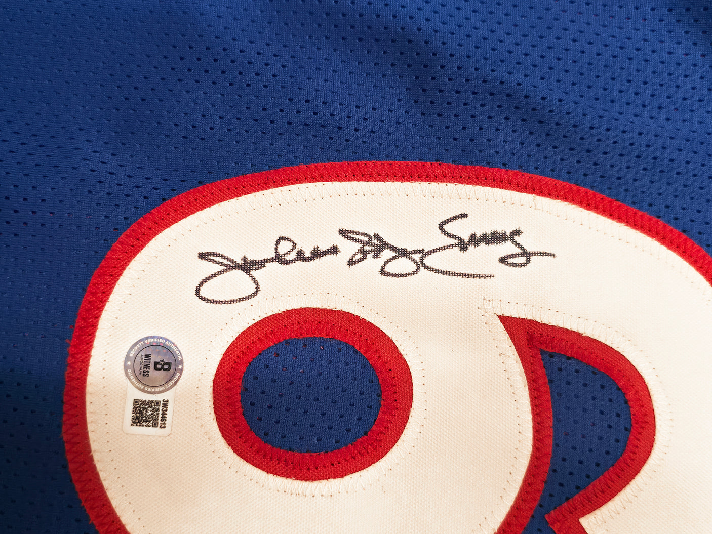 Philadelphia 76ers Julius "Dr. J" Erving Autographed Blue Jersey Beckett BAS Witness Stock #253703
