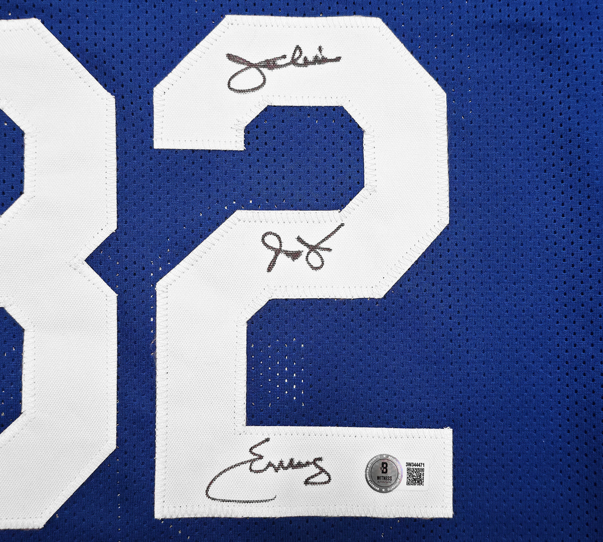 New York Nets Julius "Dr. J" Erving Autographed Blue Jersey Beckett BAS Witness Stock #253705