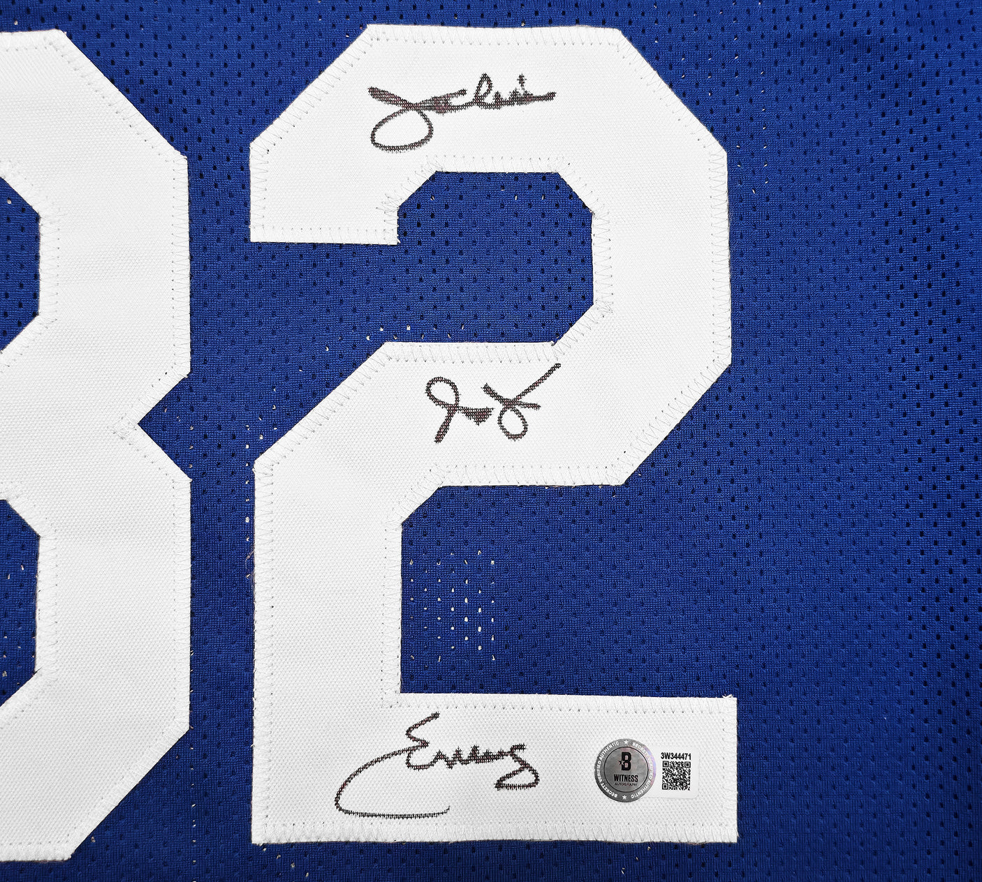 New York Nets Julius "Dr. J" Erving Autographed Blue Jersey Beckett BAS Witness Stock #253705