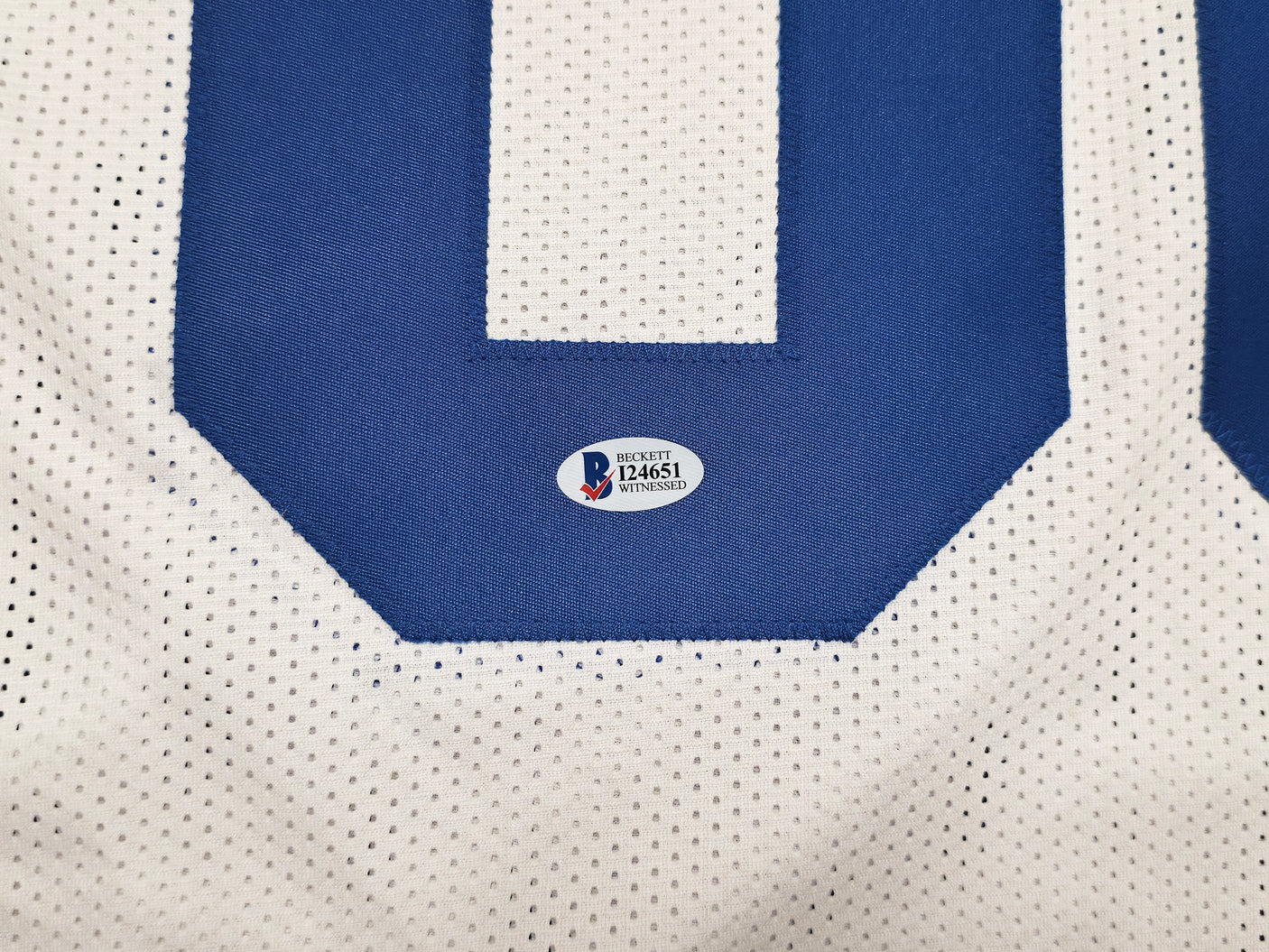 Dallas Cowboys Alvin Harper Autographed White Jersey Beckett BAS Witness Stock #253766