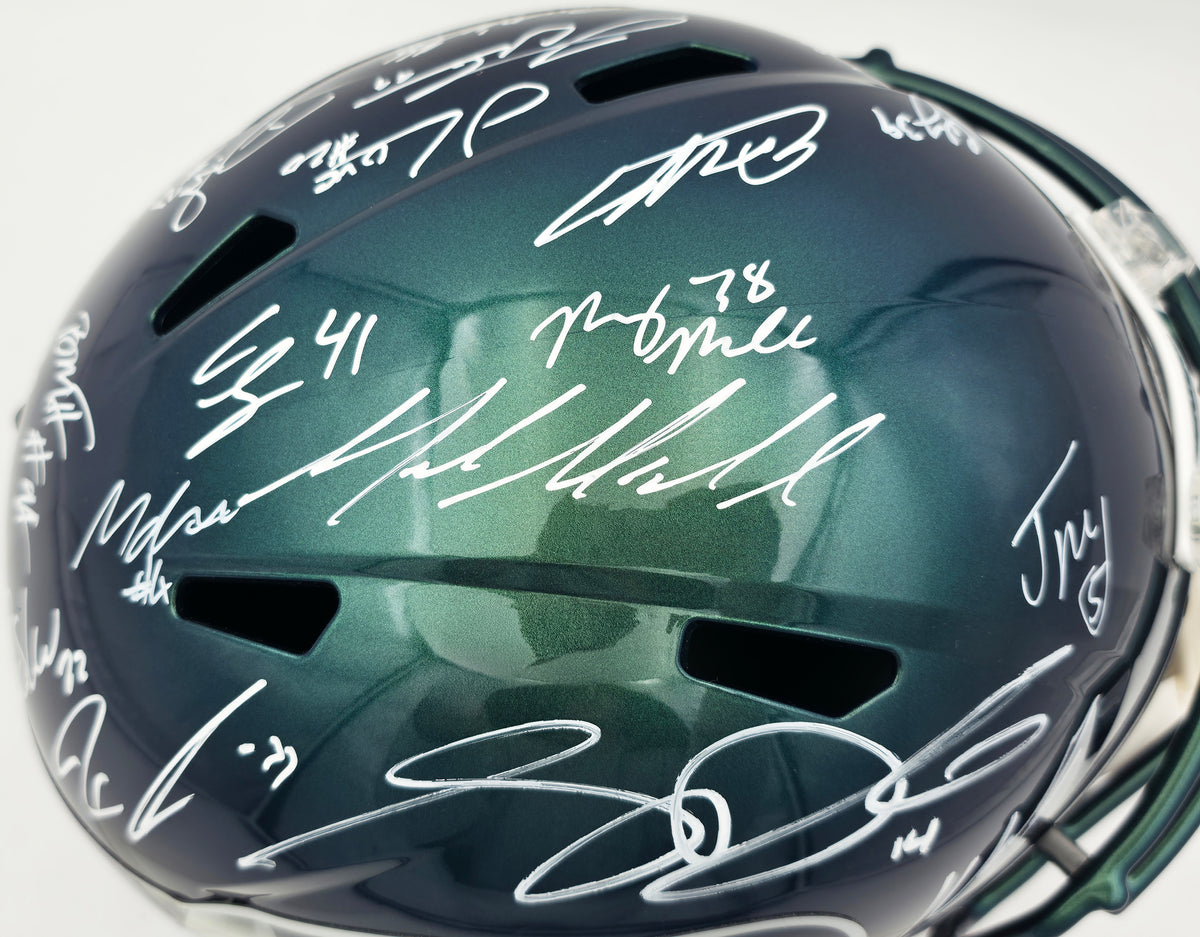 Seattle Seahawks Super Bowl LX Champions Autographed Rivalries Full Size Speed Replica Helmet With 28 Signatures Including Sam Darnold & Jaxon Smith-Njigba Beckett BAS Witness Stock #268086