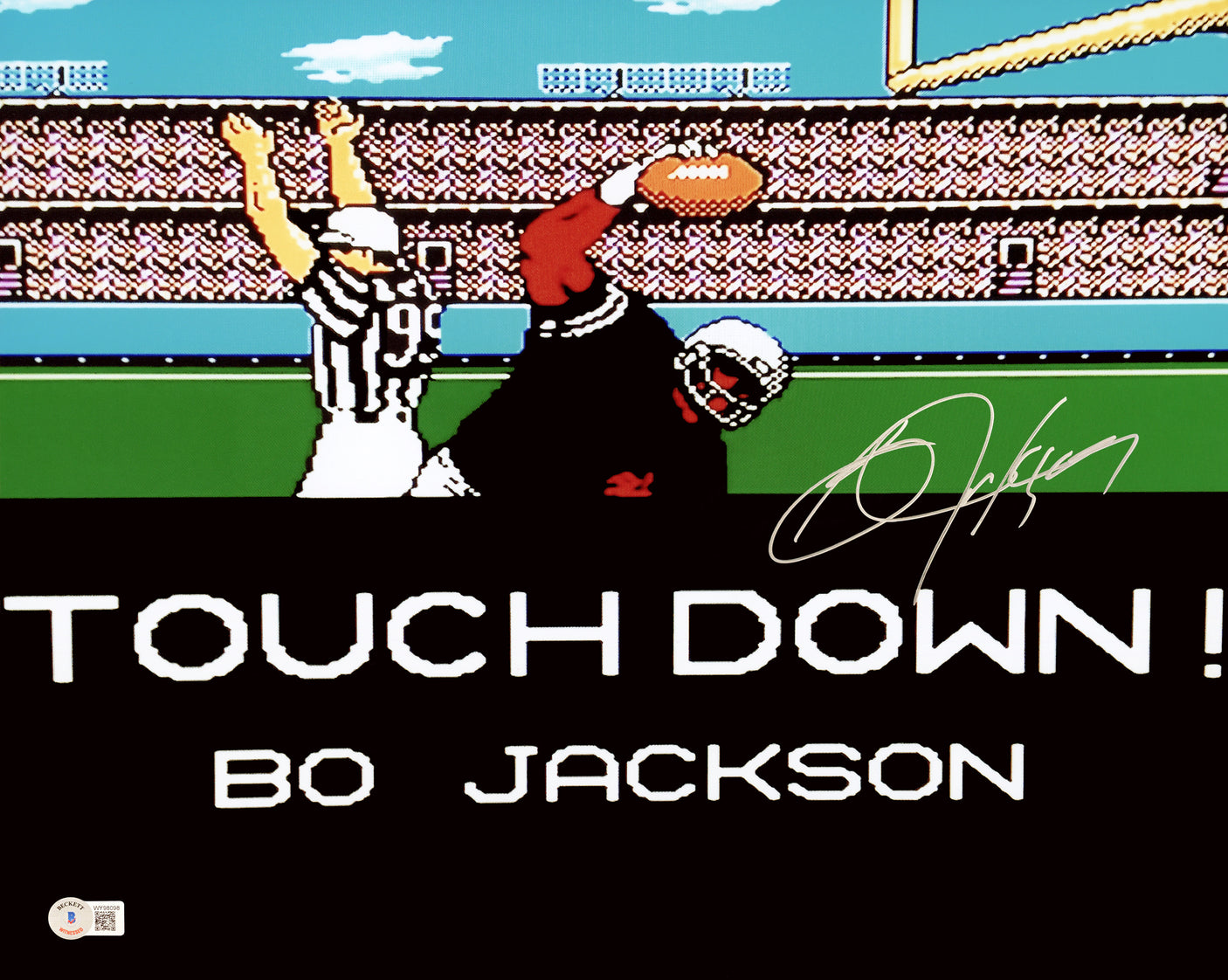 Bo Jackson Autographed Framed 16x20 Photo Oakland Raiders NES Tecmo Super Bowl Beckett BAS Witness Stock #254230