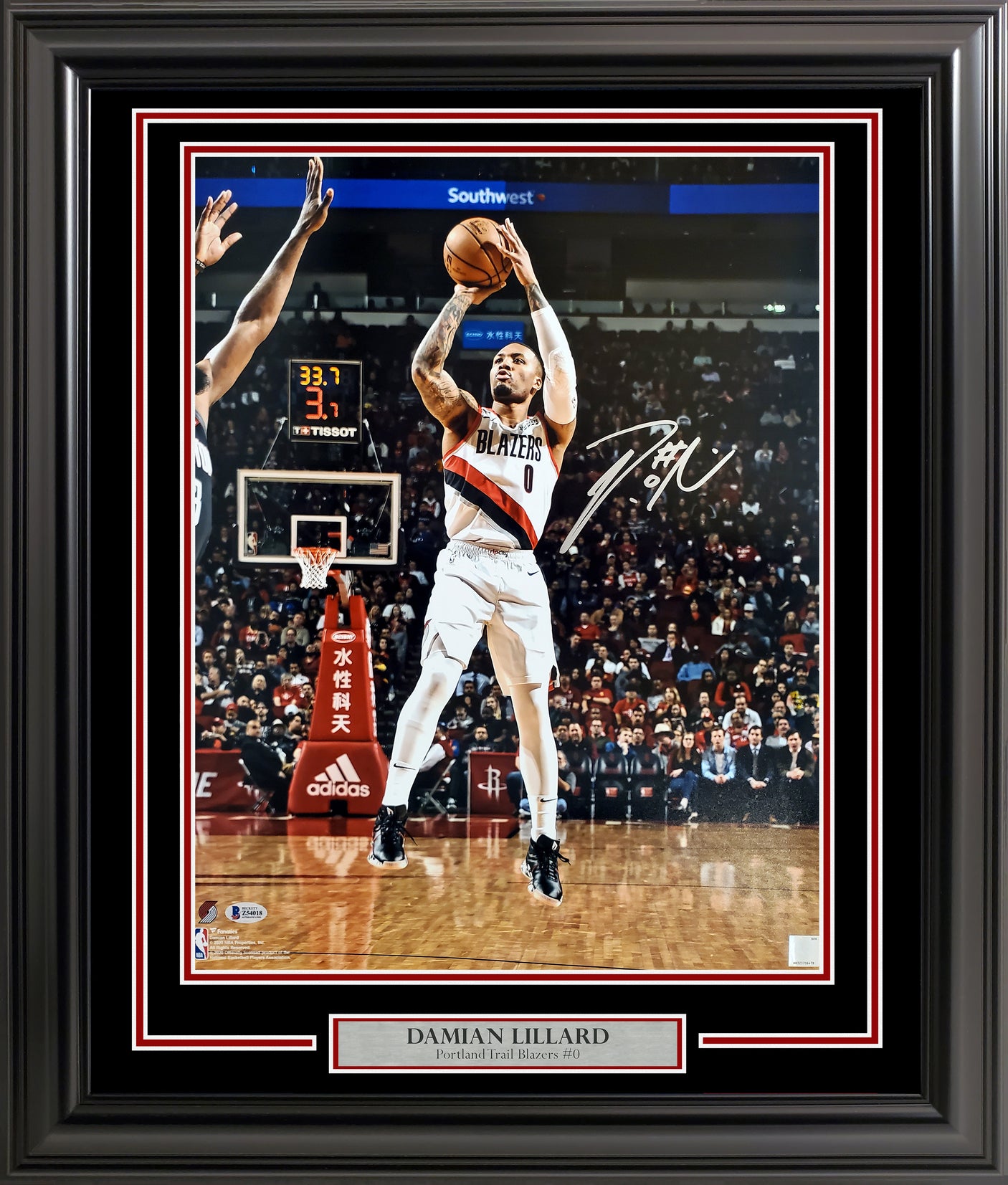 Damian Lillard Autographed Framed 16x20 Photo Portland Trail Blazers Beckett BAS Stock #254235