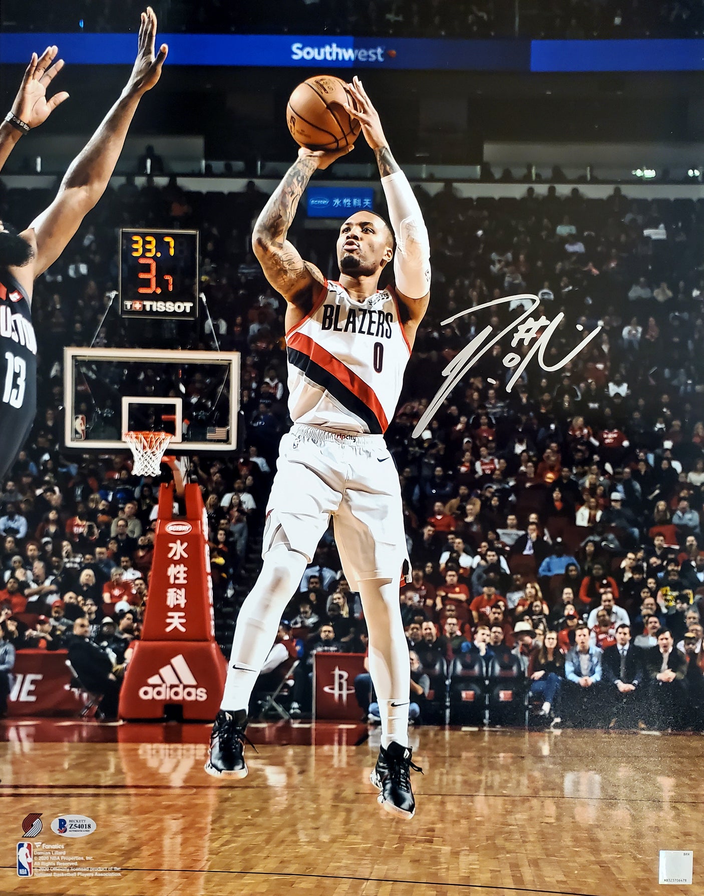 Damian Lillard Autographed Framed 16x20 Photo Portland Trail Blazers Beckett BAS Stock #254235