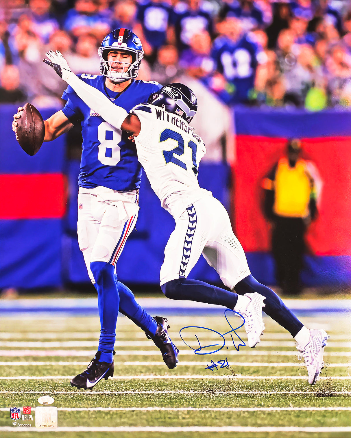 Devon Witherspoon Autographed Framed 16x20 Photo Seattle Seahawks Sack MCS Holo Stock #254237