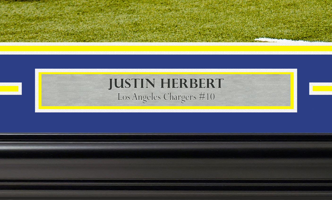 Justin Herbert Autographed Framed 16x20 Photo Los Angeles Chargers Fanatics Holo Stock #254244