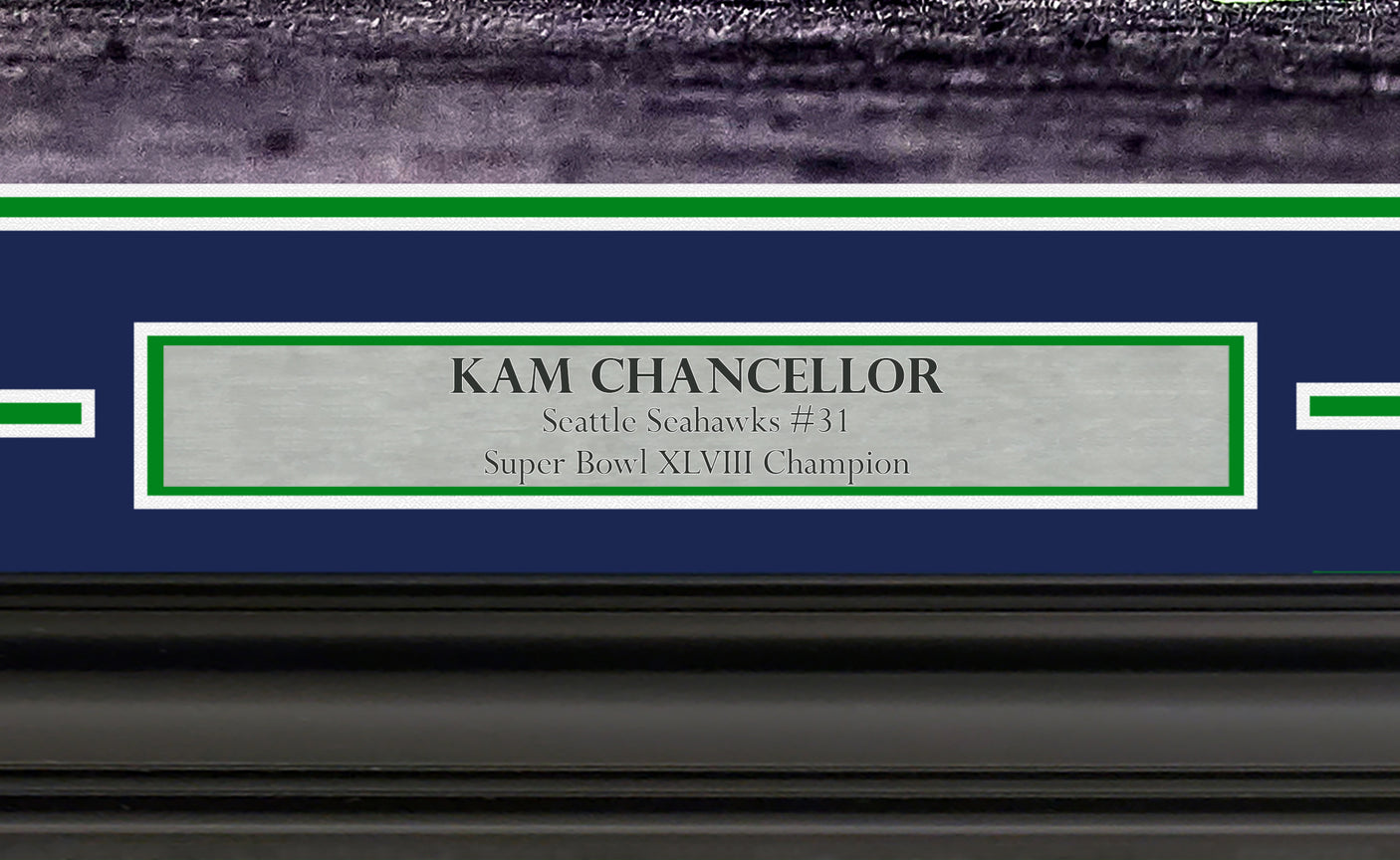 Kam Chancellor Autographed Framed 16x20 Photo Seattle Seahawks Color Rush MCS Holo Stock #254245