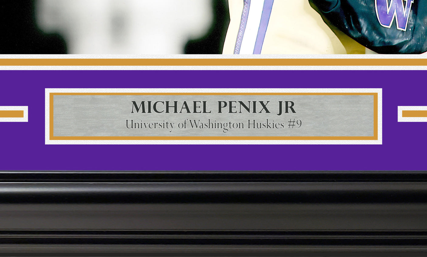 Michael Penix Jr Autographed Framed 16x20 Photo Washington Huskies Bow & Arrow Beckett BAS Witness Stock #254251