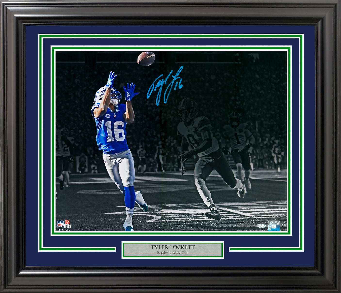 Tyler Lockett Autographed Framed 16x20 Photo Seattle Seahawks Spotlight MCS Holo Stock #254263