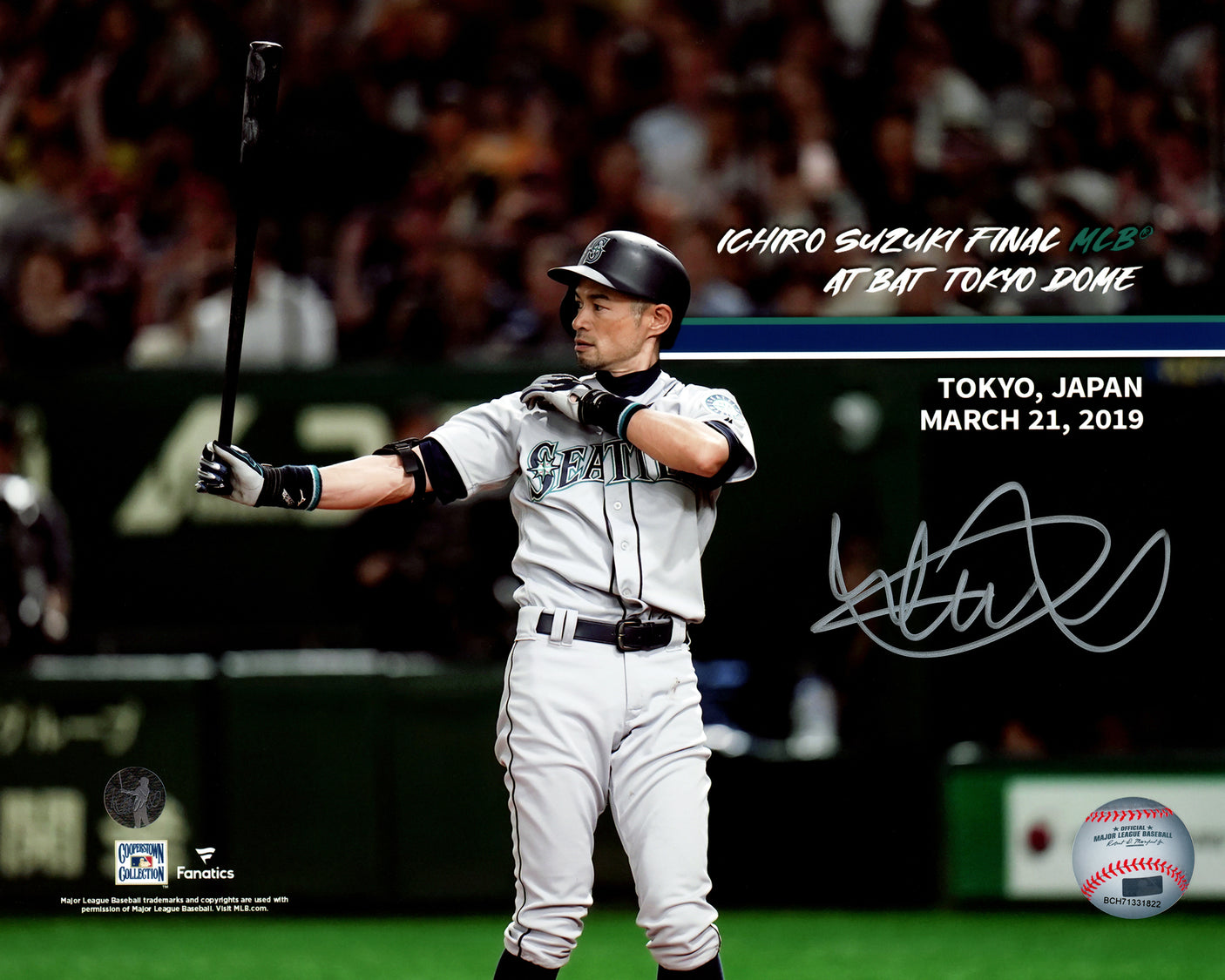 Ichiro Suzuki Autographed Framed 8x10 Photo Seattle Mariners Tokyo Dome Last Game IS Holo Stock #254275