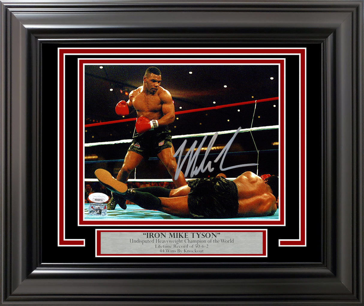 Mike Tyson Autographed Framed 8x10 Photo Standing Over JSA Stock #254291